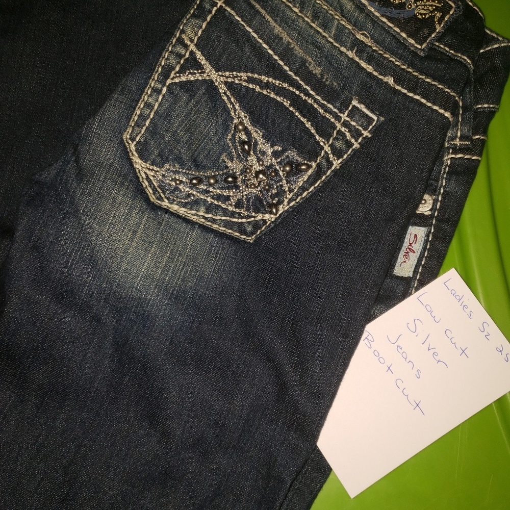 Ladies Silver Jeans